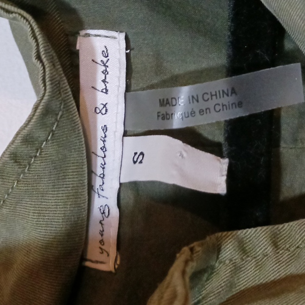 Young Fabulous and Broke Army Green Bomber Jacket sz S - Picture 4 of 14